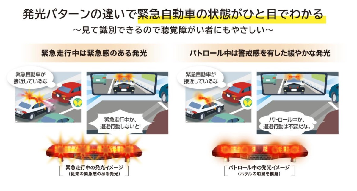 聴覚障がい者に配慮した赤色灯の発光　『バリアフリー対応』